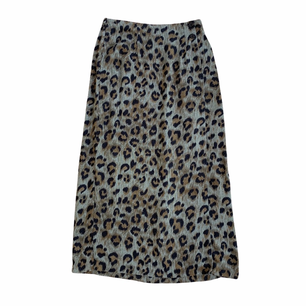 Vintage Requirements Herringbone Leopard Skirt